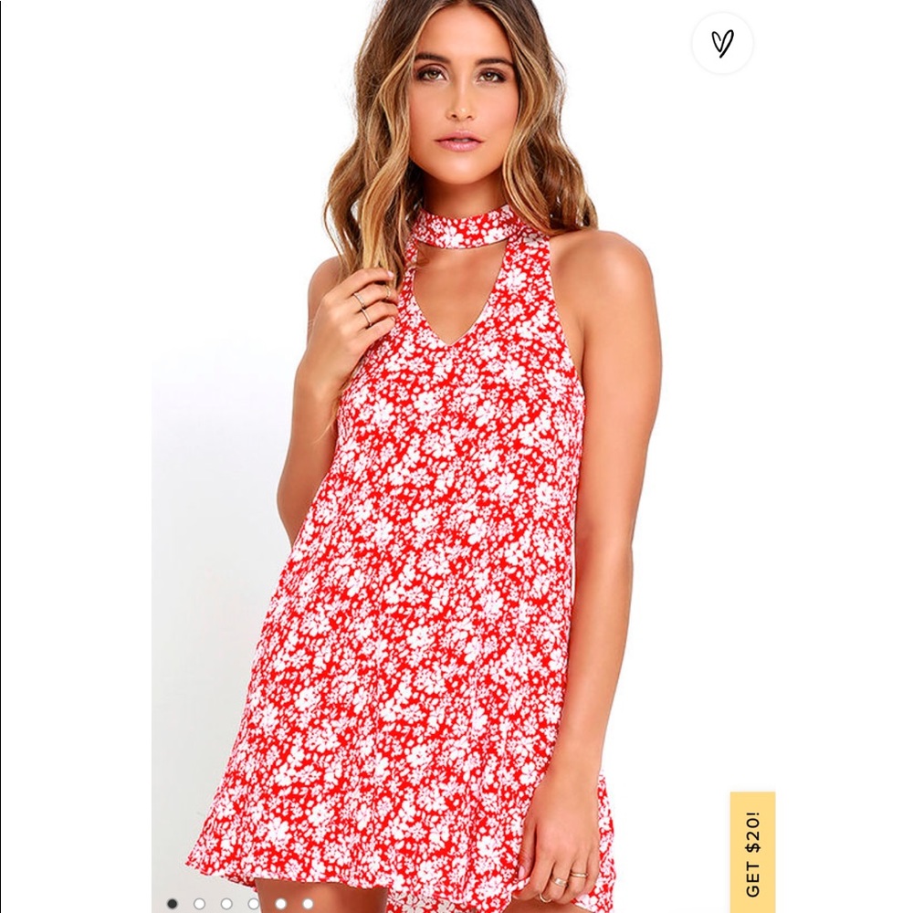 Lulu’s Red Floral Dress